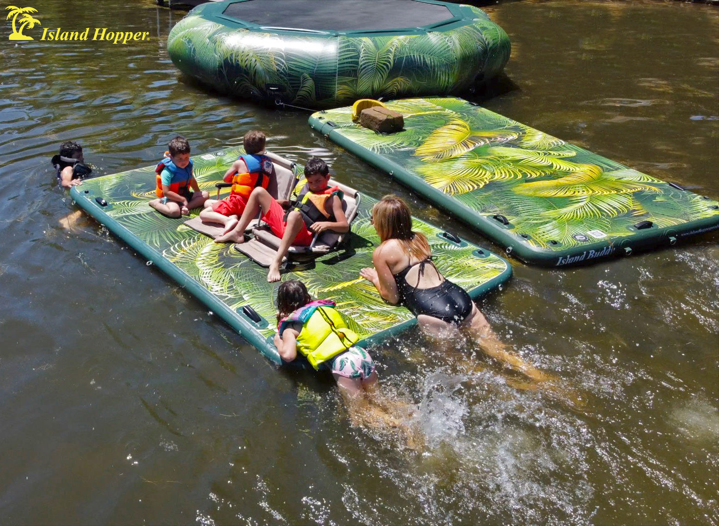 Island Hopper 10′ Lakeside Tropical Inflatable Floating Dock – Light As Air  Boats