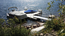 Load image into Gallery viewer, Connect-A-Dock F Shape High-Profile Docks with boats  safely docked