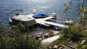 Connect-A-Dock F Shape High-Profile Docks with boats  safely docked
