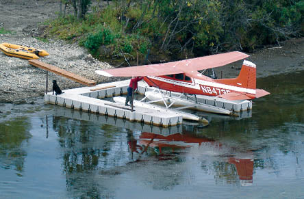 Connect-A-Dock U Shape High-Profile Docks with a sea plane
