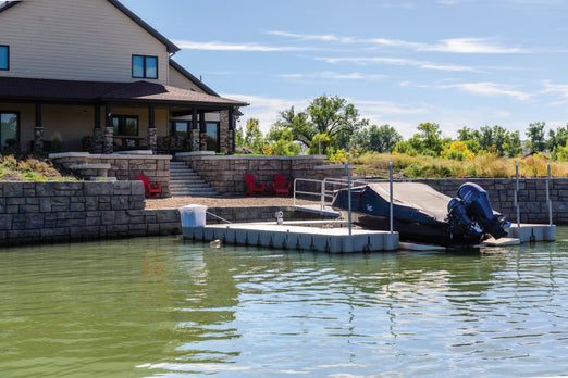 Connect-A-Dock U Shape High-Profile Docks with a boat