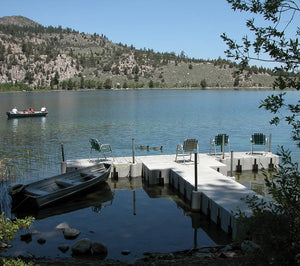 Connect-A-Dock T Shape High Profile Docks - 2000 Series installed at the lake