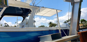 BocaShade MDX Aluminum Boat Shade white