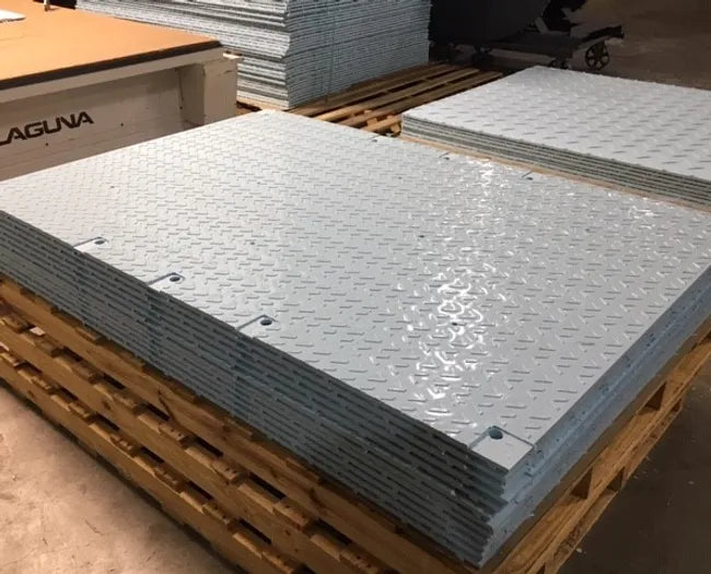 Grey Stack of AccessRec Accessdeck USA Ground Accessibility & Mobility Mats