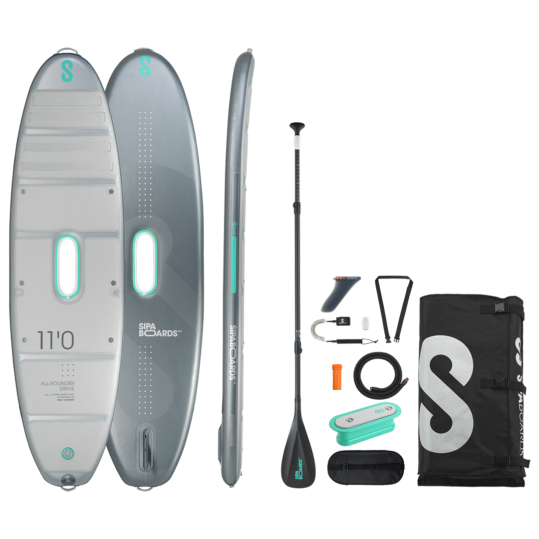 SipaBoards Allrounder Silver Motorized SUP 11'
