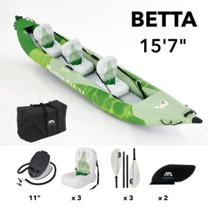 Aqua Marina Betta 15’7″ Recreational Inflatable 3 Person Kayak