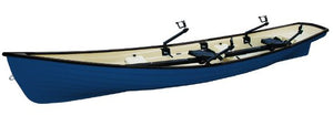 Blue With Bone Interior Heritage 15 Classic Little River Double Rowboat 
