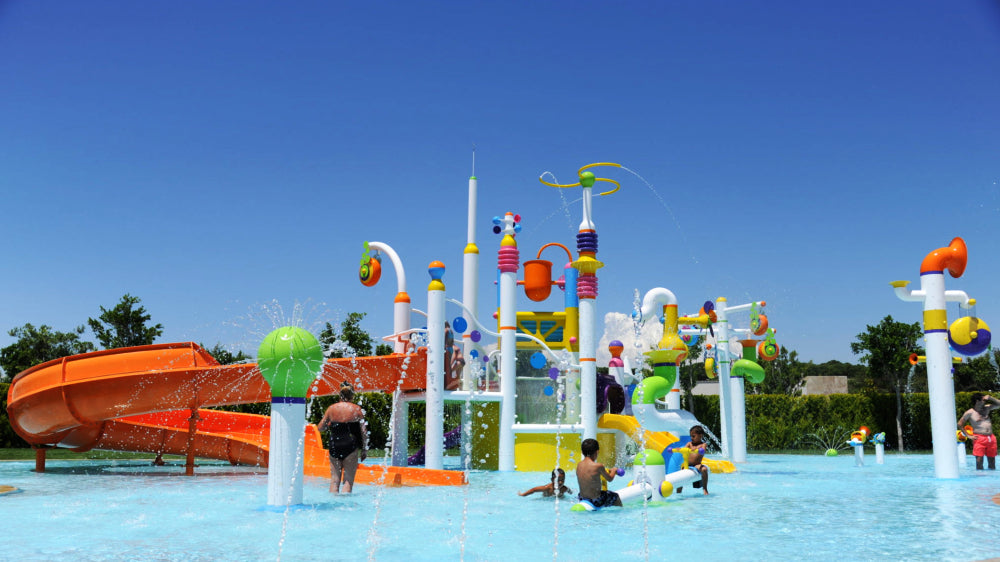 Children Playing In An Empex Water Toys Aquadek Circus