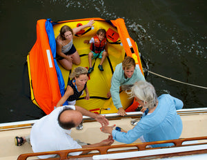 6 people ready to board in the Switlik CPR Coastal Passage Raft