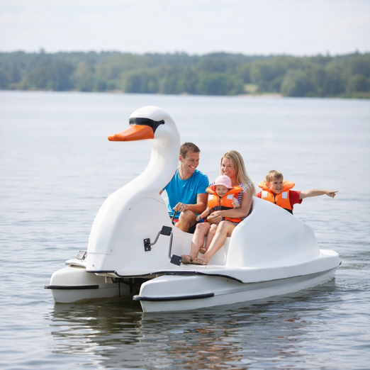 Adventure Glass Swan Platform 4 Person Pedal Boat