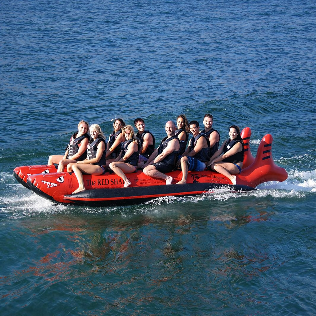 10 passenger Red Shark Banana Boat 17' – Light As Air Boats