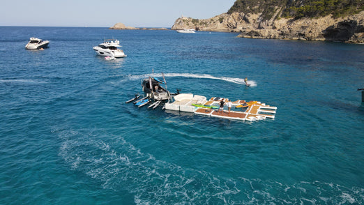 Yachtbeach Platform 3.08 Premium Teak 10.1’x5′ connected to other platform