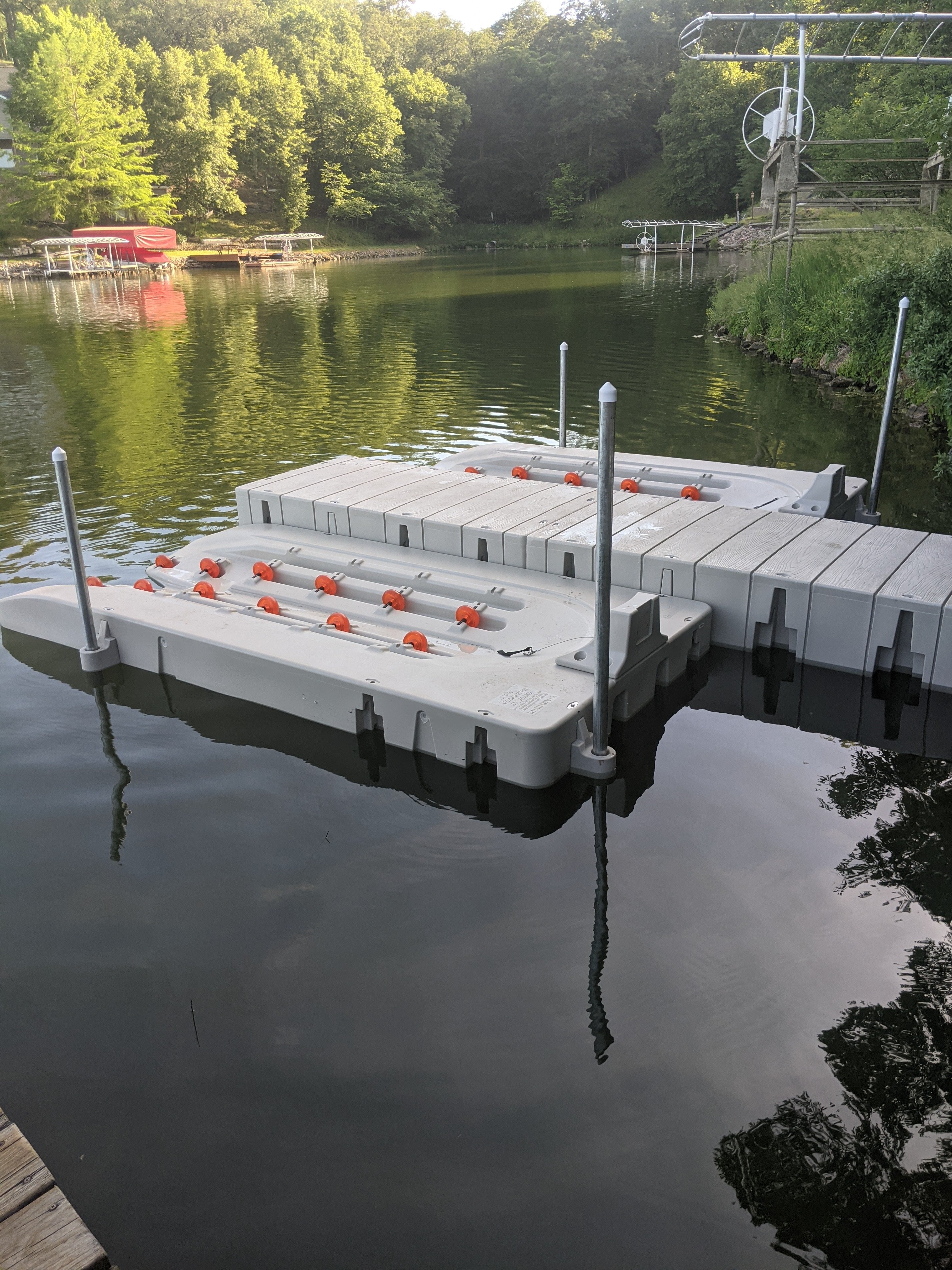 Connect-A-Dock Port PWC Floating Docks - XL5  attached to a fixed dock