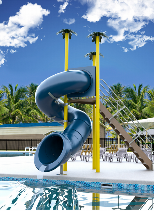 Spectrum Aquatics Single Flume 360° Triangle Deck Poolside Slides