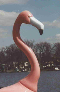 Adventure Glass Pink Flamingo Platform 4 Person Paddle Boat flamingo head