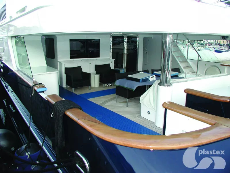 Plastex Floorline Marine Mat in a walkway of a yacht