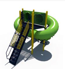 Spectrum Aquatics Double Flume 360°/360° Half Hex Deck Poolside Slides