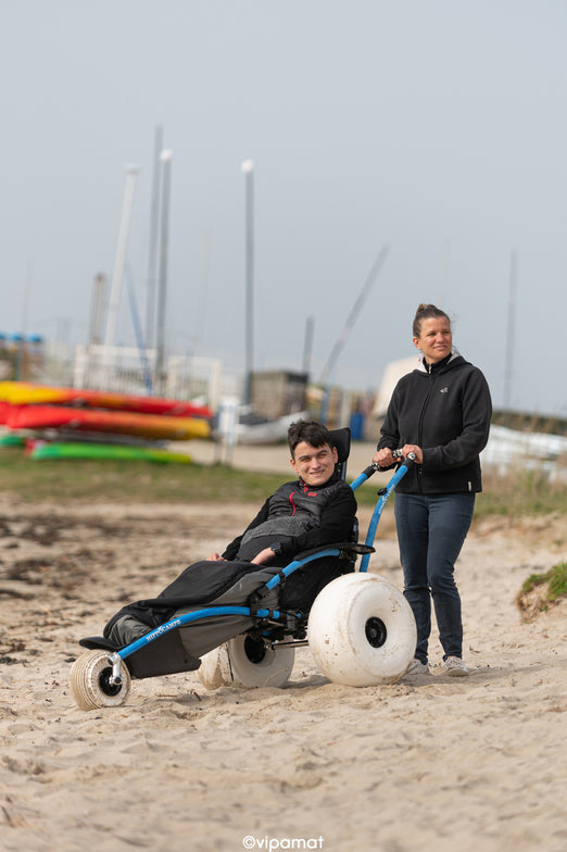Vipamat Hippocampe Beach and All-Terrain Wheelchair - Blue / S- Under 4'7"