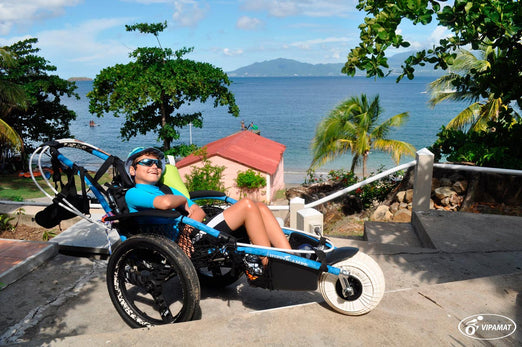 Vipamat Hippocampe Beach and All-Terrain Wheelchair - Blue / M- 4'7"- 5'5"