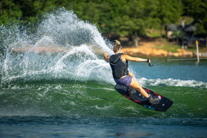 woman riding the Hyperlite 2023 Venice Wakeboard