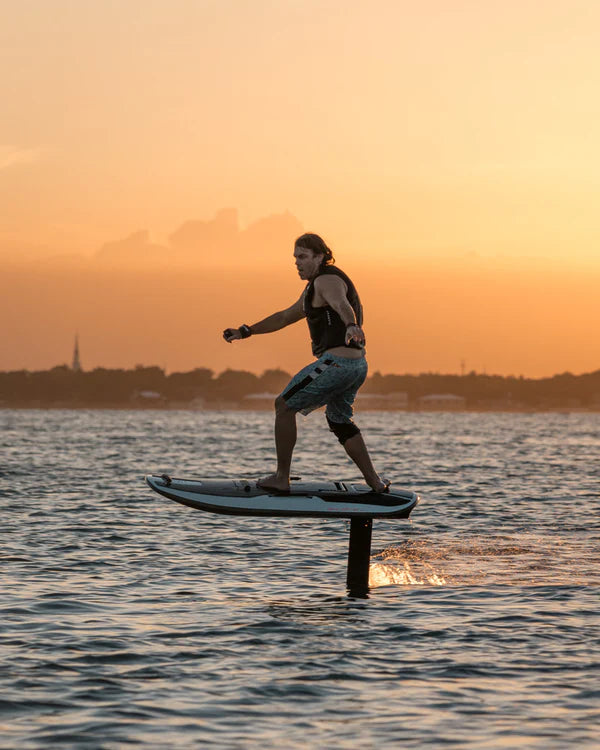 Man riding the Awake Vinga 3 Electric Surfboard EFoil