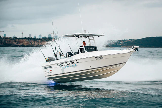 Roswell Marine UNI-T Universal T-Top white installed on a boat