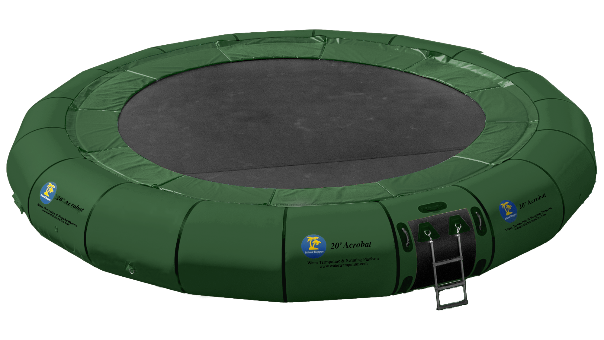 Island Hopper 20′ “Acrobat” Water Trampoline Natural Green