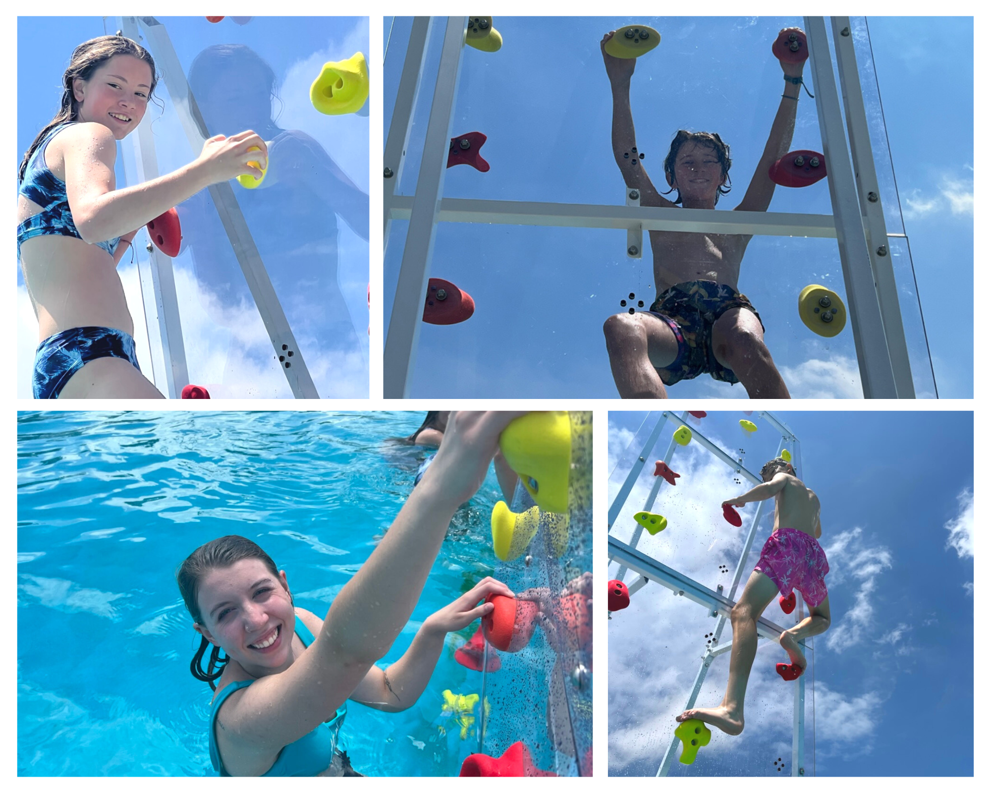 ramdom images of Spectrum Aquatics Kersplash Challenger Pool Climbing Wall with people climbing