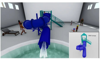 SlideWorx Single 360 Closed Flume Poolside Water Slide, 7'7