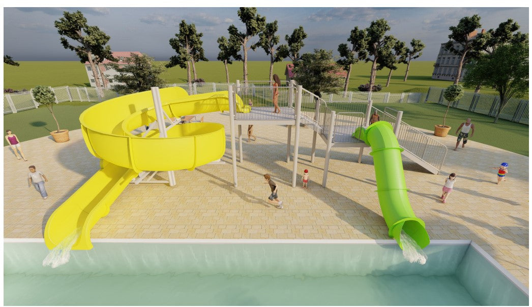 Spectrum Aquatics SlideWorx Double Flume 450 Open STR Closed