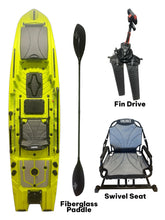 Load image into Gallery viewer, Okobee 12' Backwaters Fin Drive Kayak Lemon Bay Yellow