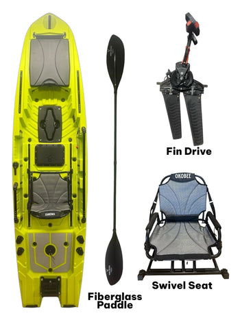 Okobee 12' Backwaters Fin Drive Kayak Lemon Bay Yellow