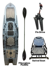 Load image into Gallery viewer, Okobee 12' Backwaters Fin Drive Kayak Glacier Blue