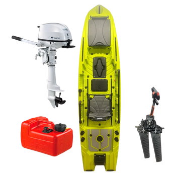 Okobee 12' Backwaters Kayak Tohatsu Motor Bundle Lemon Bay Yellow