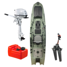 Load image into Gallery viewer, Okobee 12' Backwaters Kayak Tohatsu Motor Bundle Seagrass Green