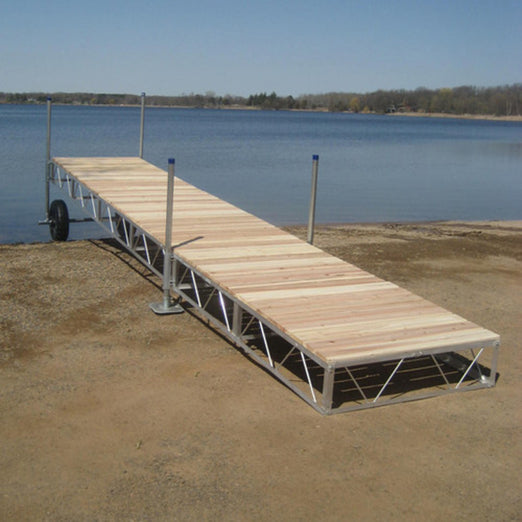 Patriot Docks 40' Straight Roll-in Dock cedar decking