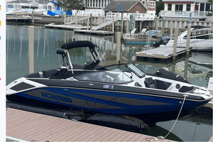 SCARAB Wakesurfer on An Airdock Inflatable Boat Lift
