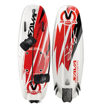 Load image into Gallery viewer, SAVA All-New E1-B Electric Surfboard white red bottom top view
