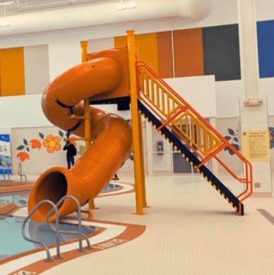 Spectrum Aquatics Single Flume 360° Triangle Deck Poolside Slides