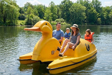 Load image into Gallery viewer, Adventure Glass Yellow Duck Platform 4 Person Pedal Boat