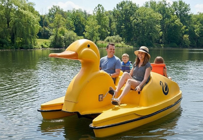 duck pedal Adventure Glass Duck Pedal Boat 4 Person Platform