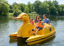 Load image into Gallery viewer, Adventure Glass Yellow Duck Platform 4 Person Pedal Boat