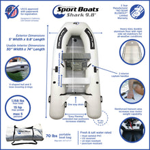 Load image into Gallery viewer, Inflatable Sport Boats Shark 9.8′ Aluminum Floor