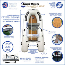 Load image into Gallery viewer, Inflatable SportsBoats Swordfish 10.8′ Air Floor 2-n-1 EVA Floor