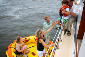 people to board the Switlik CPR Coastal Passage Raft