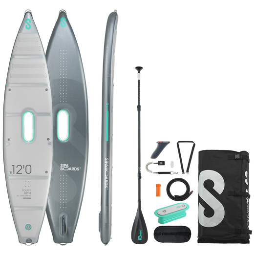 SipaBoards Tourer Silver Electric Motorized SUP 12'