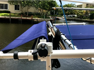 BocaShade MDX Aluminum Boat Shade blue