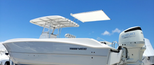 Load image into Gallery viewer, BocaShade Express Boat Shade connected with a fixed shade holder