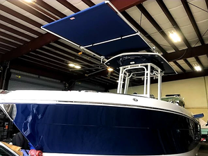 BocaShade MDX Aluminum Boat Shade blue