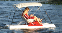 Load image into Gallery viewer, man and woman riding the Adventure Glass Pontoon Paddle Boat